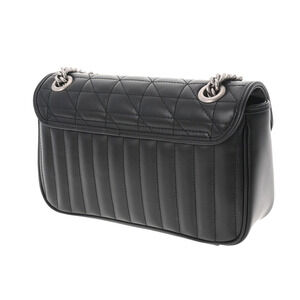 Gucci Bag Quilted Shoulder Black Marmont Leather GG Chevron